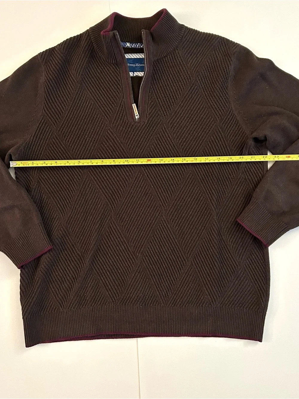 Tommy Bahama Cashmere and Cotton Blend Quarter-Zip Sweater - Size L - Mens